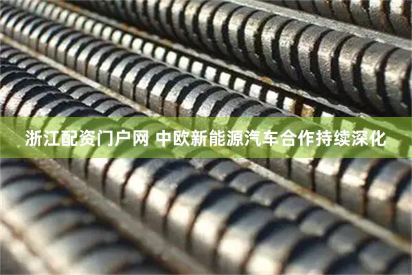 浙江配资门户网 中欧新能源汽车合作持续深化